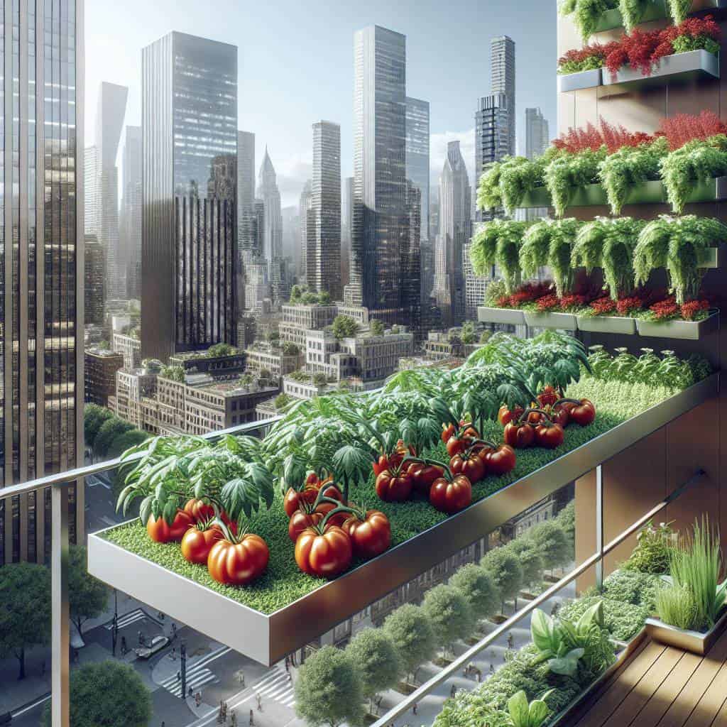 Urban farming techniques on balcony garden.