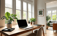 Work-from-home lifestyle setup