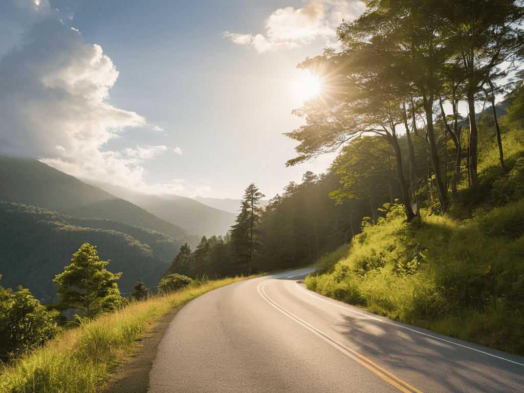 Less Traveled Road scenic landscape