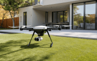 AI Security Drones in flight